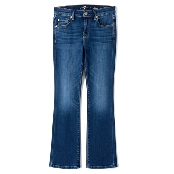 7FAMK Dojo Jeans Dark Wash Denim Flare Leg Size 25 7 for all Mankind - Picture 1 of 6